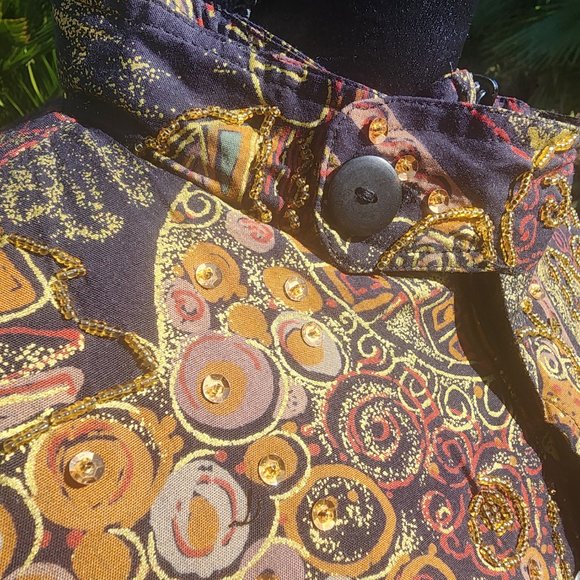 THE ICING 90’S VINTAGE BOMBER JACKET w/BEADING & SEQUINS - Picture 6 of 8